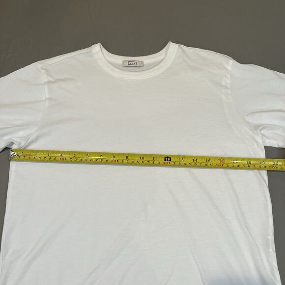 AYR 100% Pima Cotton Crew Neck Cropped Boxy T-Shirt Size Small White - Picture 5 of 6